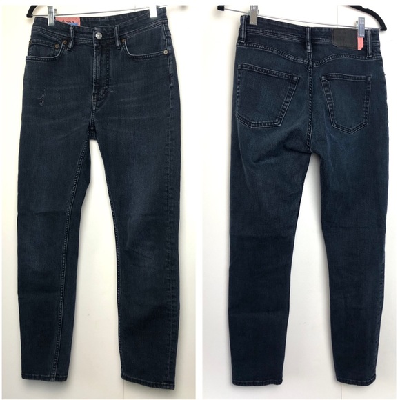 Acne Studios Melk Slim Fit Jeans in Blue Black Bla Konst Stockholm - Picture 2 of 9
